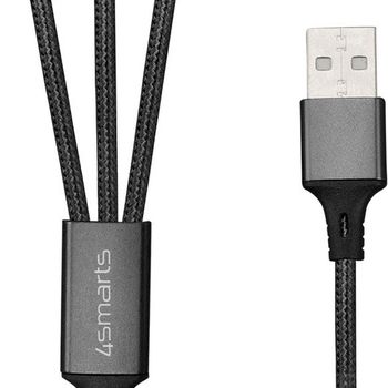 Artikelbild des Artikels “4smarts 3in1 Kabel ForkCord 20cm textil schwarz “