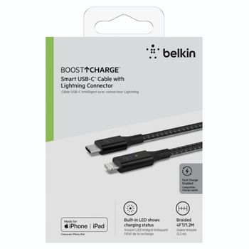 Artikelbild des Artikels “Belkin Smart LED USB-C auf Lightning Kabel 1,2m schwarz “