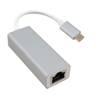 Product image of the product “helos adaptorcable Ethernet, USB 3.1 Type-C™ St./RJ45 Buchse, PREMIUM, silver ”
