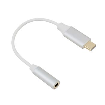 Product image of the product “helos adaptorcable, USB 3.1 Type-C™ St./Klinkenfemale 3,5mm, PREMIUM, silver ”