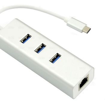 Product image of the product “Helos 288390 interface hub USB Type-C 5000 Mbit/s Silver ”