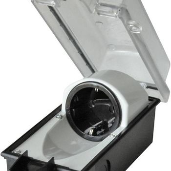 Product image of the product “InterBär 9015-001.01 Aufputz-Steckdose abschließbar IP44 black, Transparent ”