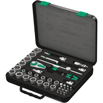 Product image of the product “Wera 8100 SC 4 Zyklop Steckschlüsselsatz zöllig 1/2\  (12.5 mm) 38teilig 05003647001 ”
