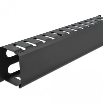 Product image of the product “DeLOCK 19″ Cable Management Routing Panel with 4 openings 2U black ”