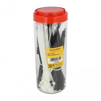 Product image of the product “DELOCK Kabelbinder Sortimentsbox 600 piece black / white ”