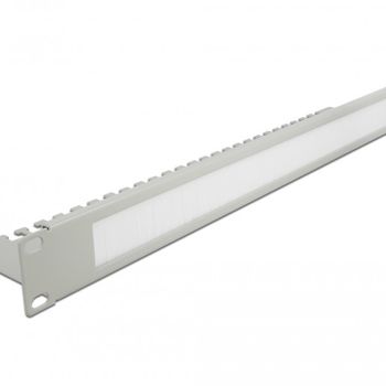 Product image of the product “DeLOCK 19″ Cable Management Brush Strip with Cable Support Plate 1U grey ”