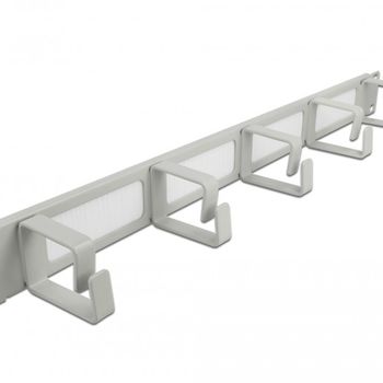 Product image of the product “DeLOCK 19″ Cable Management Brush Strip with 5 hooks 1U grey ”