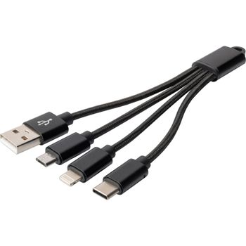 Artikelbild des Artikels “Digitus Handy, iPad/iPhone/iPod, Notebook Ladekabel [1x USB-A - 3x ] 0.15m “