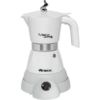 Immagine del prodotto “Ariete 1358 Moka Aroma - Moka elettrica 2/4 tazze - Autospegnimento - Mantenimento temperatura per 30' - 400 Watt - Bianco ”