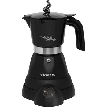 Immagine del prodotto “Ariete 1358 Moka Aroma - Moka elettrica 2/4 tazze - Autospegnimento - Mantenimento temperatura per 30' - 400 Watt - Nero ”