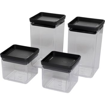 Artikelbild des Artikels “brabantia Vorratsdosen-Set 2x 0,7/2x 1,6 l transparent, schwarz “