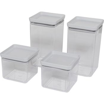 Artikelbild des Artikels “brabantia Vorratsdosen-Set 2x 0,7/2x 1,6 l transparent, grau “