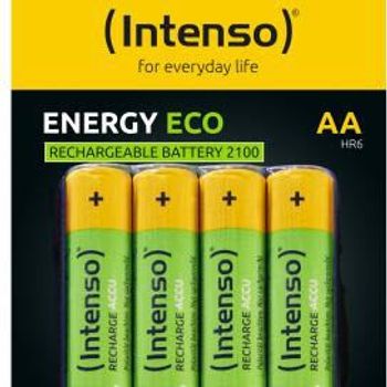 Image du produit “Intenso HR6 NiMH Energy Eco 2100mAh 4er Blister - Mignon (AA) - 2.100 mAh Batterie rechargeable Hybrides nickel-métal (NiMH) ”