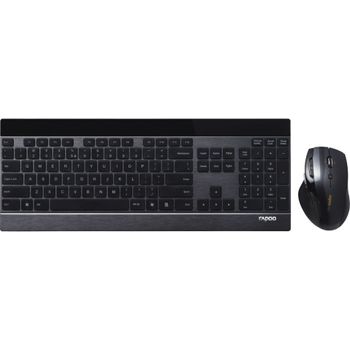 Product image of the product “Rapoo 8900P keyboard Mouse included RF Wireless QWERTZ German Black ”