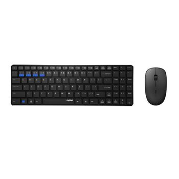 Product image of the product “Rapoo 9300M keyboard Mouse included Universal RF Wireless + Bluetooth QWERTZ German Black ”