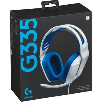 Immagine del prodotto “Logitech G G335, Cuffia Gaming cablata con microfono flip-to-mute, jack audio da 3,5 mm, imbottiture in memory foam, leggera, compatibile con PC, PlayStation, Xbox, Nintendo Switch/Switch 2 - Bianco ”