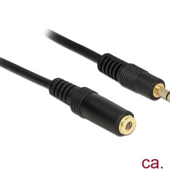 Image du produit “DeLOCK 3.5mm M-F, 1m câble audio 3,5mm Noir ”