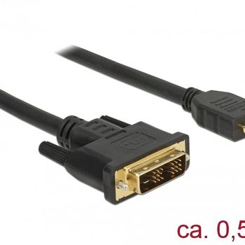 Product image of the product “DeLOCK 85581 video cable adapter 0.5 m HDMI Type A (Standard) DVI-D Black ”