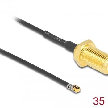 Product image of the product “DeLOCK 12658 coaxial cable 0.35 m RP-SMA MHF 4L LK Black ”
