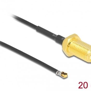 Product image of the product “DeLOCK 12662 coaxial cable 0.2 m SMA MHF 4L LK Black ”