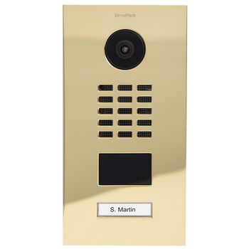 Product image of the product “DoorBird D2101V IP phone stainless steel V4A Messing-Optik ”