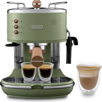 Product image of the product “DeLonghi Vintage Icona ECOV310.GR Pump Espresso and Cappuccino Machine, 1.4 Litre, 1100 Watts - Green ”