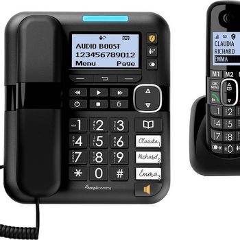 Product image of the product “amplicomms BigTel 1580 Combo Analog/DECT telephone Caller ID Black ”