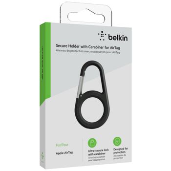 Artikelbild des Artikels “Belkin MSC008btBK Secure Holder mit Karabiner für Apple AirTag, schwarz “