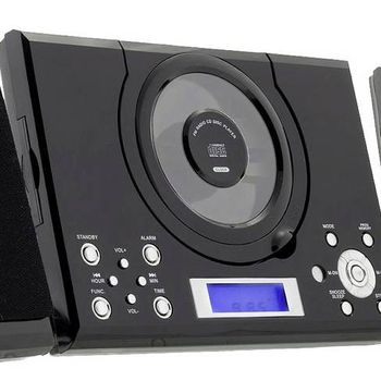 Product image of the product “Roxx MC 201 Stereoanlage AUX, CD, UKW, incl. remote control, incl. speakerbox, Weckfunktion black ”