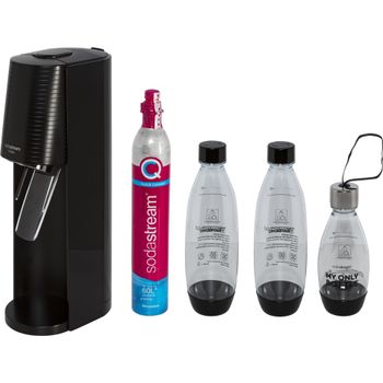 Artikelbild des Artikels “SodaStream Wassersprudler TERRA Vorteilspack mit CO2 Flasche, 2x 1L spülmaschinenfeste Kunststoff-Flasche und 1x 0,5L spülmaschinenfeste Kunststoff-Flasche - schwarz  “