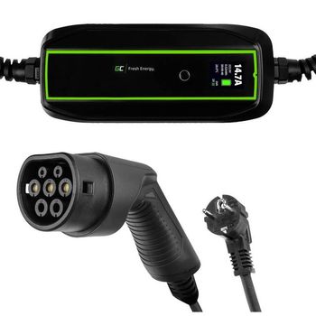 Product image of the product “Green Cell EV PowerCable Mobile charging stand Typ 2 16A Anzahl conections 1 3.6kW Europlug ”