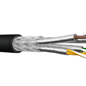 Product image of the product “Draka Verlegekabel, Erdkabel UC900 SS23, Cat 7, S/FTP, PiMF, black, 100m Ring ”