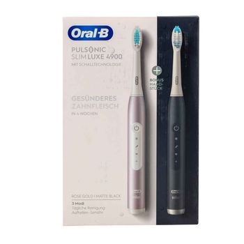 Artikelbild des Artikels “Braun Oral-B Pulsonic Slim Luxe 4900 Schwarz/Rosegold mit 2. Handstück “