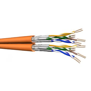 Product image of the product “Draka Duplex-Verlegekabel UC900 HS23, Cat 7, S/FTP, PiMF, orange, 100 m Ring ”