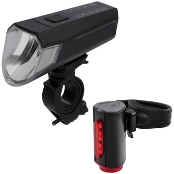 Immagine del prodotto “FISCHER FAHRRAD Fahrradbeleuchtung Set LED akkubetrieben nero ”
