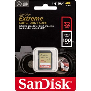 Product image of the product “SanDisk Extreme 32 GB UHS-I Class 10 SDXC Memory Card ”