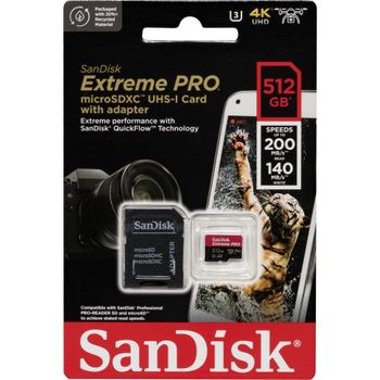 Artikelbild des Artikels “SanDisk Extreme PRO microSDXC-Karte 512GB Class 10, UHS-I, v30 Video Speed Class stoßsicher, Wasserdicht “
