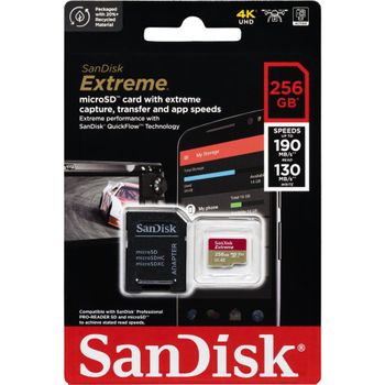 Artikelbild des Artikels “SanDisk Extreme microSDXC-Karte 256GB Class 10, UHS-I, v30 Video Speed Class stoßsicher, Wasserdicht “