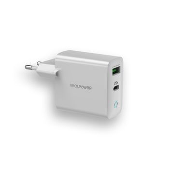 Product image of the product “RealPower 352262 mobile device charger Universal White AC Fast charging Indoor ”