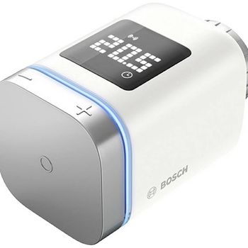 Immagine del prodotto “Termostato per radiatore II Bosch Smart Home, termostato smart con funzionamento tramite app, compatibile con Amazon Alexa, Google Home, Apple HomeKit  ”