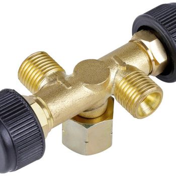 Product image of the product “Rothenberger Industrial 1500003364 double-Abzweigventil for Gaszufuhr Grills Strahler - gold ”