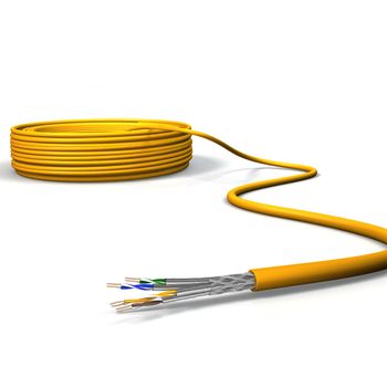 Product image of the product “Draka Verlegekabel UC1500 HS22, Cat 7A, S/FTP, PiMF, orange, 100m Ring ”
