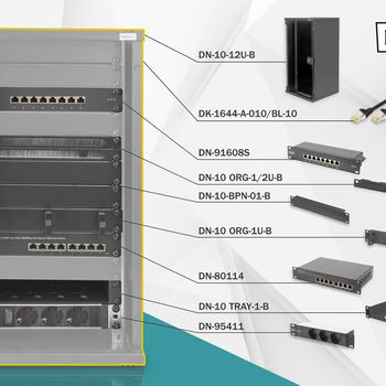 Digitus Network Set - 254 mm (10") - 12U, 312 x 300 mm (W xD) 