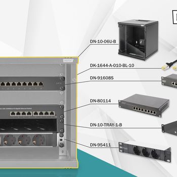 Digitus Network Set - 254 mm (10") - 6U, 312 x 300 mm (W xD) 