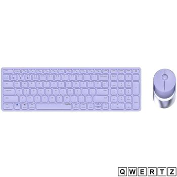 Image du produit “Rapoo 9750M clavier Souris incluse Maison RF sans fil + Bluetooth QWERTZ Allemand Lilas ”