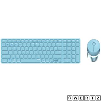 Image du produit “Rapoo 9750M clavier Souris incluse Maison RF sans fil + Bluetooth QWERTZ Allemand Bleu ”