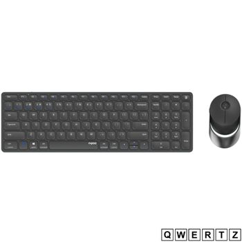 Image du produit “Rapoo 9750M clavier Souris incluse Maison RF sans fil + Bluetooth QWERTZ Allemand Gris ”