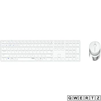Image du produit “Rapoo 9850M clavier Souris incluse Maison RF sans fil + Bluetooth QWERTZ Allemand Blanc ”