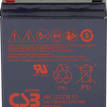 Artikelbild des Artikels “CSB Battery HR 1227W high-rate HR1227WF2 Bleiakku 12V 6.2Ah Blei-Vlies (AGM) (B x H x T) 90 x 106 x 70mm Flachstecker 6.35 mm “