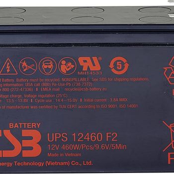 Artikelbild des Artikels “CSB Battery UPS 12460high-rate UPS12460F2 Bleiakku 12V 9.6Ah Blei-Vlies (AGM) (B x H x T) 151 x 99 x 65mm Flachstecker 6.35mm “